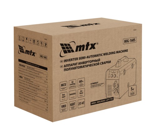 Аппарат инвертор. полуавтомат. cварки MIG-160S, 160A, ПВ 60%, катушка 5 кг MTX