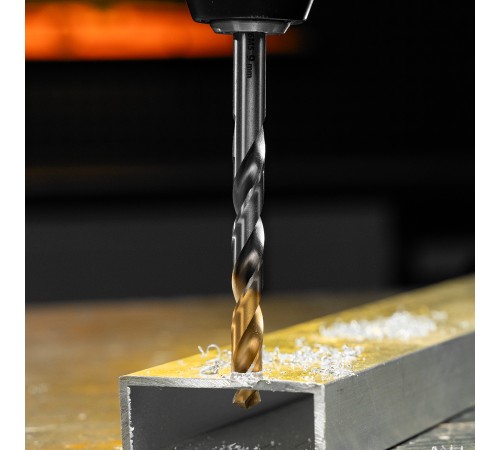 Сверло спиральное по металлу 9 x 125 мм, Р6М5, Golden Tip  Denzel