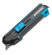 Нож-скребок выдвижной, 19мм, сменное лезвие, SK2, 5 запас. лезвий, алюмин. корпус GROSS