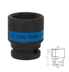 Головка торцевая ударная шестигранная 1/2", 25 мм KING TONY 453525M