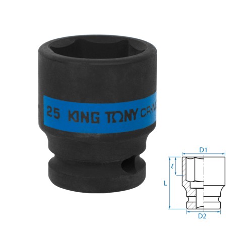 Головка торцевая ударная шестигранная 1/2