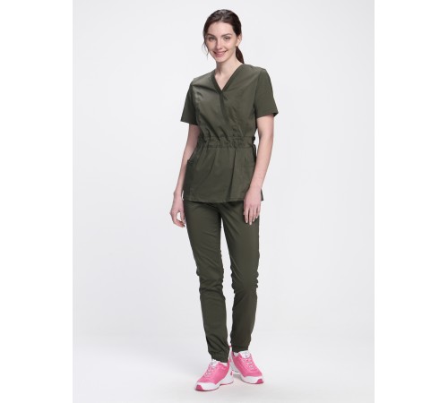 Костюм женский хирургический Модерн-004 (тк.Стрейч,120) MedLine, хаки