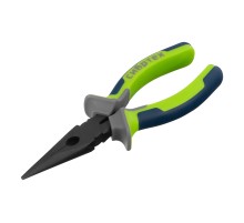 Длинногубцы прямые 160 мм, фосфатирование, трехкомпонентные рукоятки Сибртех