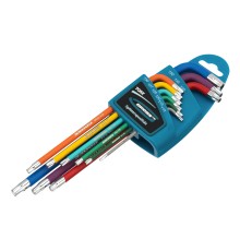 Набор ключей имбусовых Torx -TT, 9 шт: T10-T50, магнит, S2, экстра-длинные, хром/краска 9 шт Gross Набор ключей имбусовых Torx -TT, 9 шт: T10-T50, магнит, S2, экстра-длинные, хром/краска 9 шт Gross