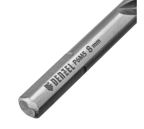 Сверло спиральное по металлу 8 x 117 мм, Р6М5, Golden Tip  Denzel
