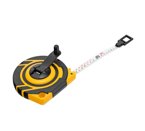 Рулетка геодезическая 20 м х 15 мм, закрытый корпус, фиберглассовая лента Denzel