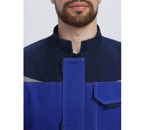 Костюм Строй-1 CH МВО (тк.Смесовая,280) брюки, васильковый/т.синий