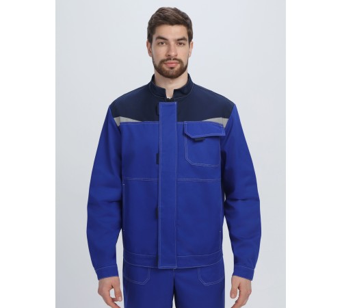 Костюм Строй-1 CH МВО (тк.Смесовая,280) брюки, васильковый/т.синий