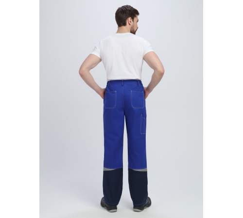 Костюм Строй-1 CH МВО (тк.Смесовая,280) брюки, васильковый/т.синий