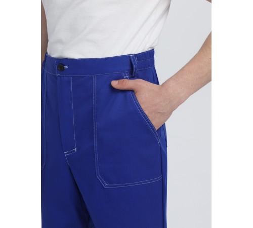 Костюм Строй-1 CH МВО (тк.Смесовая,280) брюки, васильковый/т.синий