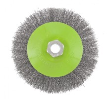 Щетка для УШМ, 125 мм, М14, "тарелка", витая проволока Сибртех