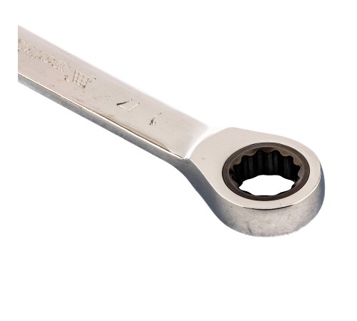 Ключ накидной трещоточный, 17 х 19 мм, CrV, зеркальный хром Matrix