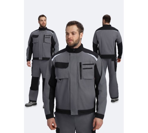 Куртка Милан NEW CH (тк.Смесовая,270), т.серый/черный