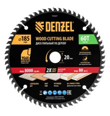 Пильный диск по дереву ф185 х 20 мм, 60 зубьев Denzel