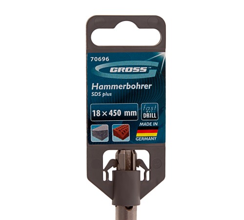 Бур по бетону Pro, 18 х 450 мм, SDS Plus Gross Бур по бетону Pro, 18 х 450 мм, SDS Plus Gross