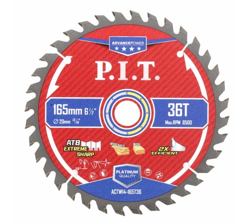 Диск пильный по дереву P.I.T. ACTW14-165T36
