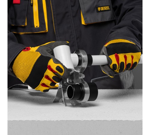 Аппарат для сварки пластиковых труб DWP-750, 750 Вт, 0-300 град, 4 насадки, 20-40 мм Denzel