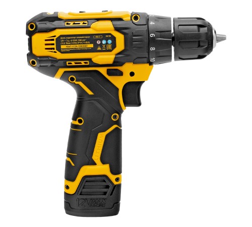 Дрель-шуруповерт аккумуляторная CDQ-12, Li-Ion, 12 В Denzel