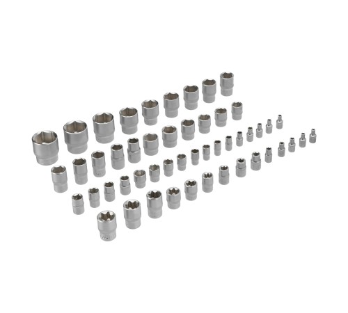 Набор инструментов, 1/2", 3/8", 1/4", CrV, S2, пластиковый кейс, 232 предмета Denzel