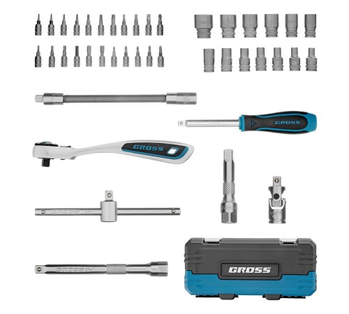 Набор инструментов 42 предмета, 120 зубьев, CrV, 1/4