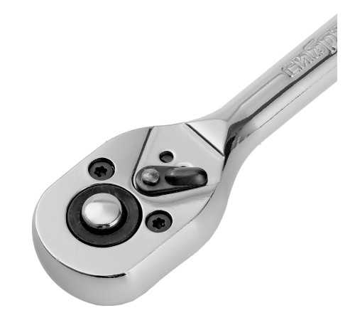 Ключ-трещотка 1/4", 45 зубьев, цельнометаллический, с быстрым сбросом, CrV, хром Сибртех