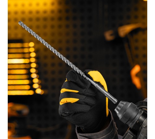 Бур по бетону, цельная крестовая пластина, 8x265 мм, SDS PLUS Denzel