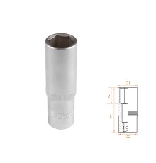 Головка торцевая глубокая шестигранная 1/2", 17 мм AFFIX AF00140017 Головка торцевая глубокая шестигранная 1/2", 17 мм AFFIX AF00140017