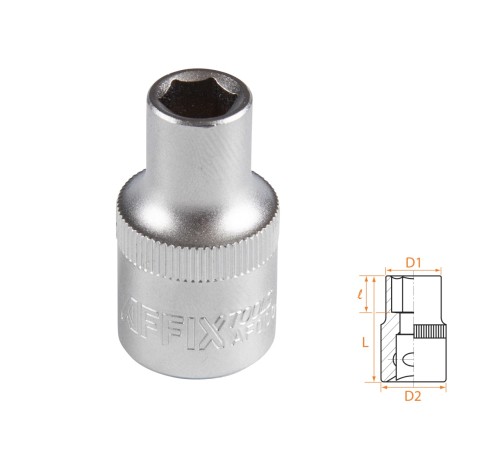 Головка торцевая стандартная шестигранная 1/2", 9 мм AFFIX AF00040009