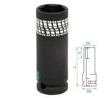 Головка торцевая ударная глубокая 1/2", 22 мм, тонкостенная KING TONY 441522M