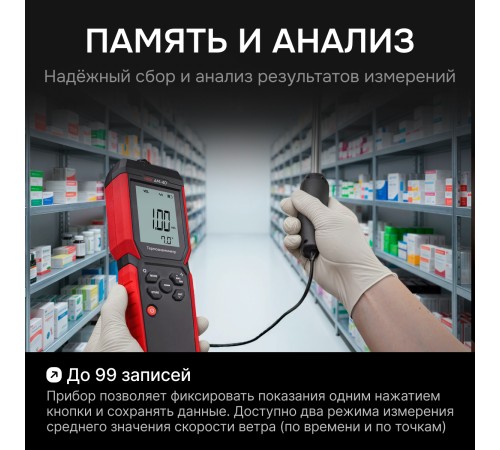 Термоанемометр RGK AM-40 с поверкой