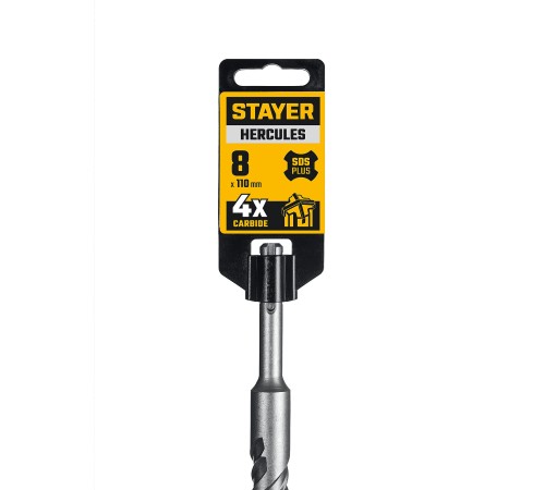 STAYER HERCULES-4Х 8x110 мм, SDS-plus бур (29290-110-08) STAYER HERCULES-4Х 8x110 мм, SDS-plus бур (29290-110-08)