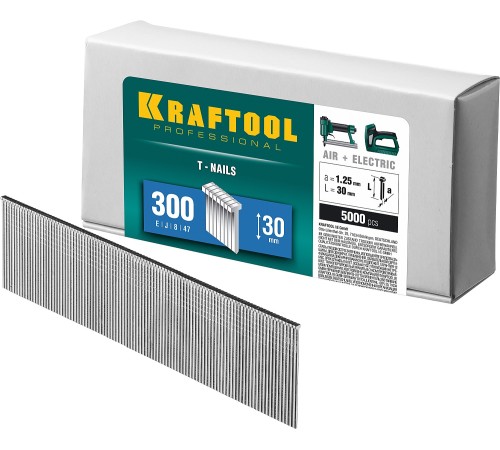 KRAFTOOL гвозди тип 300, 30 мм, гвозди для нейлера 31785-30 KRAFTOOL гвозди тип 300, 30 мм, гвозди для нейлера 31785-30