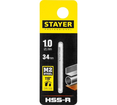 STAYER Ø 1 х 34 мм, сверло спиральное по металлу 29602-1 Professional