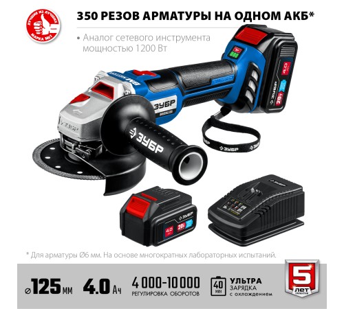 ЗУБР 20 В, Li-Ion PRO, 2 АКБ, УШМ ЗУБР 20 В, Li-Ion PRO, 2 АКБ, УШМ