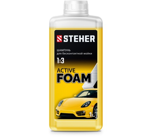STEHER ACTIVE FOAM, 1 л, шампунь для минимоек универсальный (76050-1) STEHER ACTIVE FOAM, 1 л, шампунь для минимоек универсальный (76050-1)