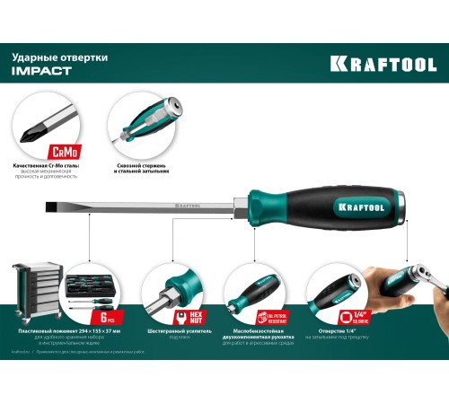 KRAFTOOL PH3х150 мм, отвертка ударная 250034-3 KRAFTOOL PH3х150 мм, отвертка ударная 250034-3