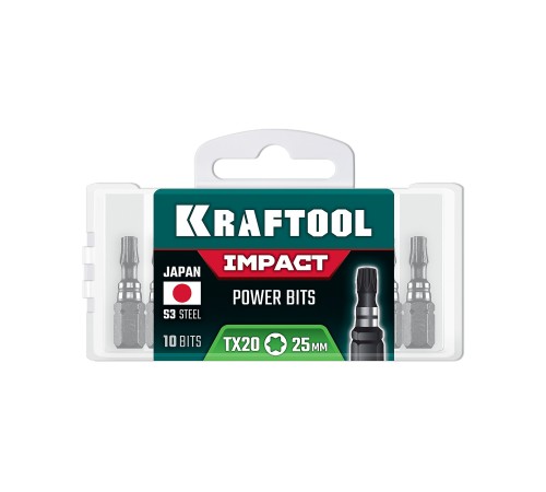 KRAFTOOL Impact TX 20, 25 мм, 10 шт, ударные биты (26195-20-25-S10) KRAFTOOL Impact TX 20, 25 мм, 10 шт, ударные биты (26195-20-25-S10)