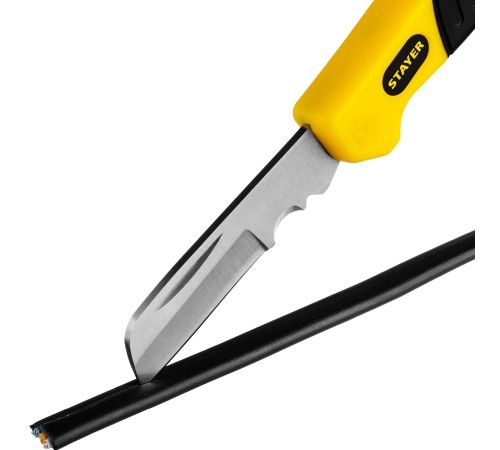 STAYER складной, прямое лезвие, нож монтерский SK-R 45408 Professional STAYER складной, прямое лезвие, нож монтерский SK-R 45408 Professional
