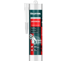 KRAFTOOL UNIVERSAL, 300 мл, белый, универсальный силиконовый герметик (41253-0) KRAFTOOL UNIVERSAL, 300 мл, белый, универсальный силиконовый герметик (41253-0)