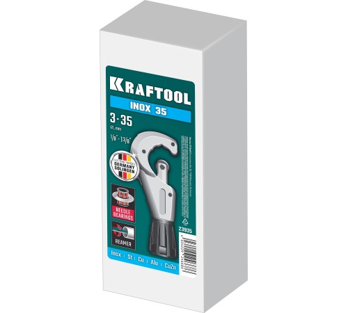 KRAFTOOL INOX-35, 3 - 35 мм, на подшипниках, труборез для Нержавеющей стали (23935) KRAFTOOL INOX-35, 3 - 35 мм, на подшипниках, труборез для Нержавеющей стали (23935)
