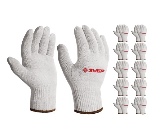 ЗУБР ОПТИМА, L-XL, х/б перчатки без покрытия, 10 класс, 10 пар (11446-XL10) ЗУБР ОПТИМА, L-XL, х/б перчатки без покрытия, 10 класс, 10 пар (11446-XL10)