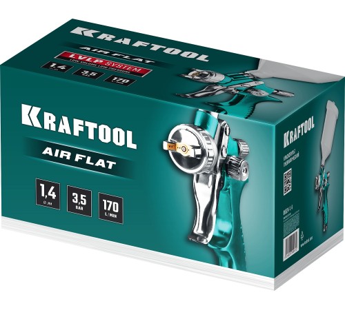 KRAFTOOL AirFlat, LVLP, 1.4 мм, пневматический краскопульт с верхним бачком (06524-1.4) KRAFTOOL AirFlat, LVLP, 1.4 мм, пневматический краскопульт с верхним бачком (06524-1.4)