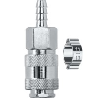 KRAFTOOL штуцер ″елочка″, 8 мм - рапид муфта, с хомутом, переходник (06596-08)