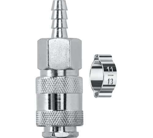 KRAFTOOL штуцер ″елочка″, 8 мм - рапид муфта, с хомутом, переходник (06596-08) KRAFTOOL штуцер ″елочка″, 8 мм - рапид муфта, с хомутом, переходник (06596-08)