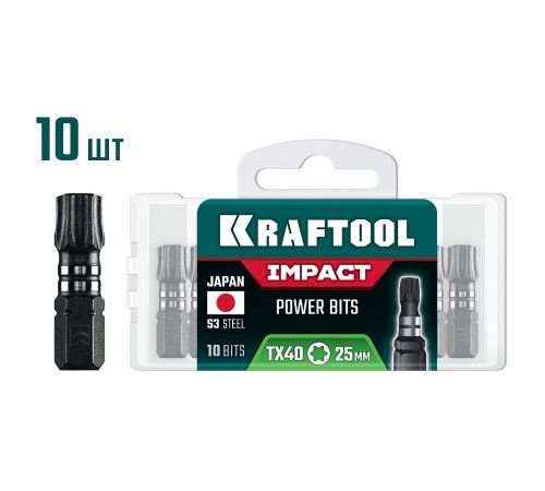 KRAFTOOL Impact TX 40, 25 мм, 10 шт, ударные биты (26195-40-25-S10) KRAFTOOL Impact TX 40, 25 мм, 10 шт, ударные биты (26195-40-25-S10)