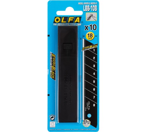 OLFA 18 мм, 10 шт., лезвия сегментированные BLACK MAX OL-LBB-10B OLFA 18 мм, 10 шт., лезвия сегментированные BLACK MAX OL-LBB-10B