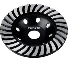 STAYER Турбо, d 125 мм, сегментированная алмазная шлифовальная чашка (33380-125) STAYER Турбо, d 125 мм, сегментированная алмазная шлифовальная чашка (33380-125)