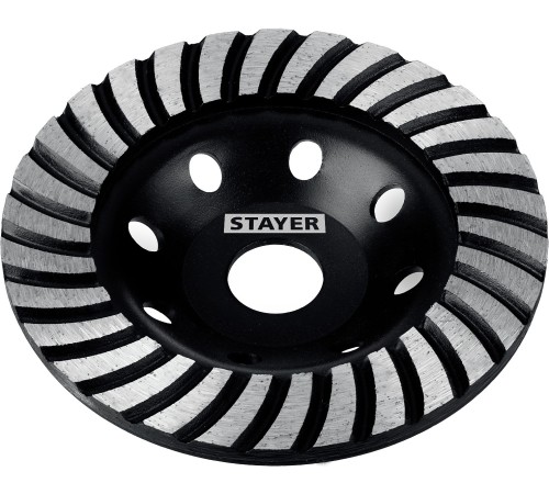 STAYER Турбо, d 125 мм, сегментированная алмазная шлифовальная чашка (33380-125) STAYER Турбо, d 125 мм, сегментированная алмазная шлифовальная чашка (33380-125)