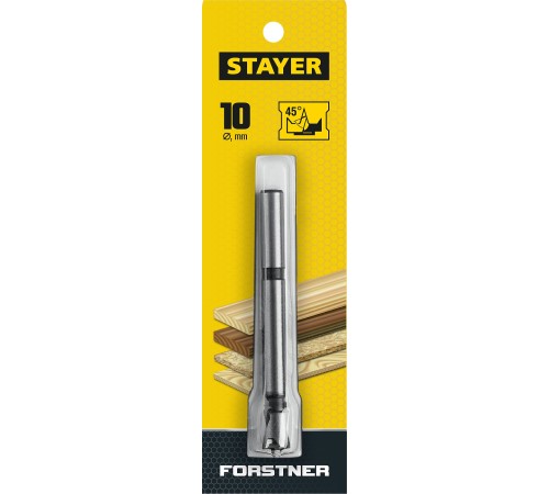 STAYER Ø10 х 90 мм, сверло Форстнера по дереву  STAYER Ø10 х 90 мм, сверло Форстнера по дереву