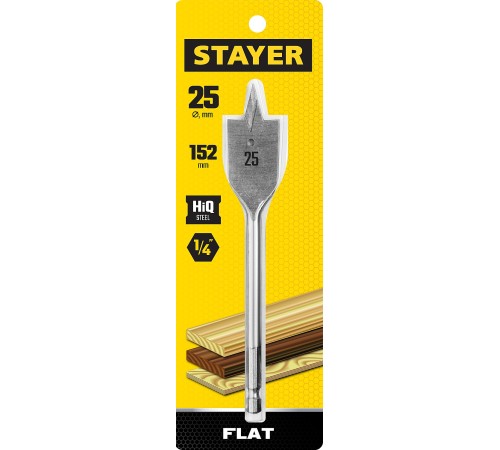 STAYER FLAT 25x152мм, сверло по дереву перовое 2950-25_z01 Master STAYER FLAT 25x152мм, сверло по дереву перовое 2950-25_z01 Master